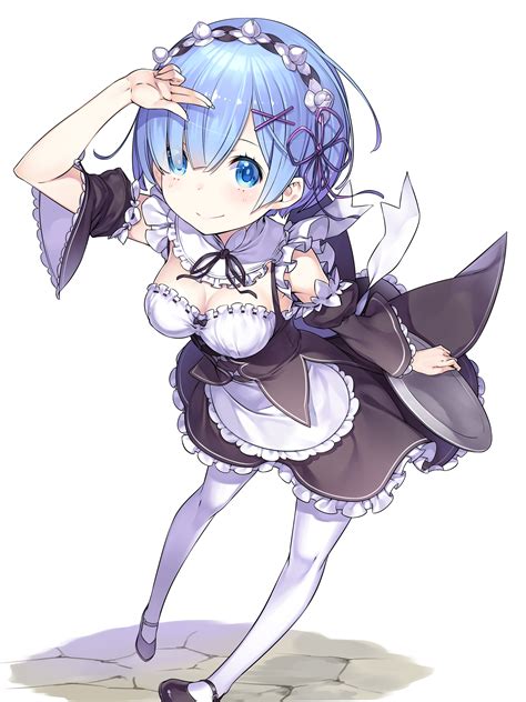 Rem Illustration White Background Re Zero Kara Hajimeru Isekai