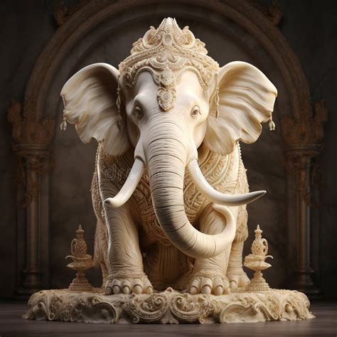Ivory Elephant Statue Stock Illustration Illustration Of Icon 293683269