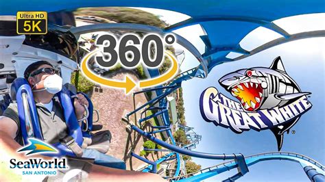 Vr 360 Great White Roller Coaster On Ride Front Seat Ultra Hd 5k Pov Seaworld San Antonio 2020