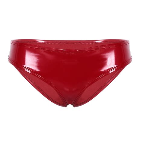 women latex wet look g string briefs pvc panties buckles hi cut bikini underwear ebay