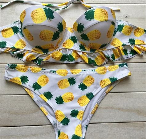 2017 Pineapple Printing Bikini Small Fresh Sexy Bikini Swimsuit Women