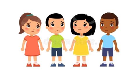 Group Sad Children Stock Illustrations 782 Group Sad Children Stock