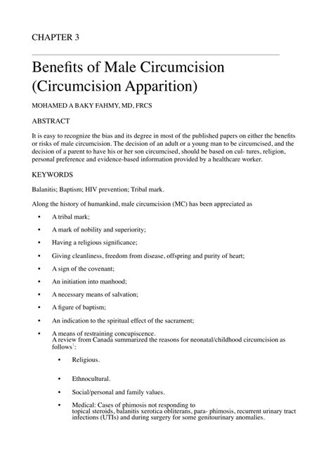 Pdf Benefits Of Male Circumcision Circumcision Apparition