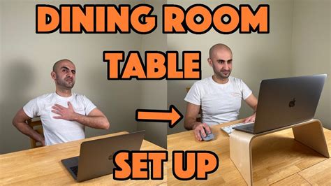 Working From Home Dining Room Table Ergonomic Set Up Youtube