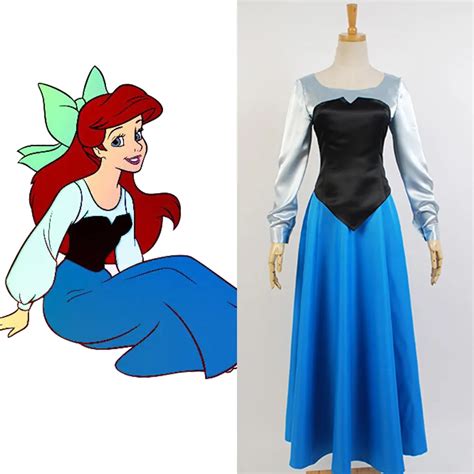 The Little Mermaid Princess Ariel Uniform Ball Gown Dress Cosplay Costume For Women Girls For