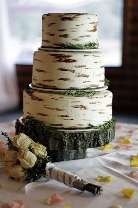 Rustic Birch Tree Wedding Cake The Perfect Choice For The Perfect Day Jenniemarieweddings