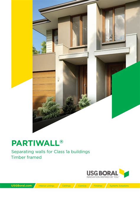 PARTIWALL USG Boral Preface USG Boral Is A Plasterboard And Ceilings Does Not Require