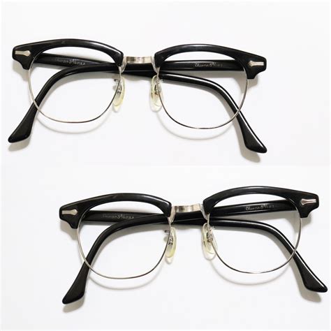 Vintage 1950s Shuron Ronsir Browline Eyeglasses Black Made In Usa ｜ ビンテージ眼鏡 American