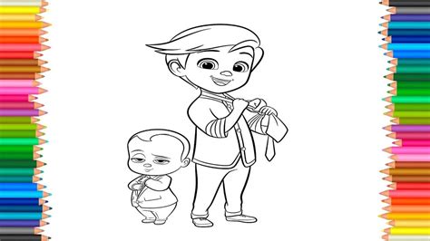 The Boss Baby Colors For Kids To Learn Drawing And Coloring Pages