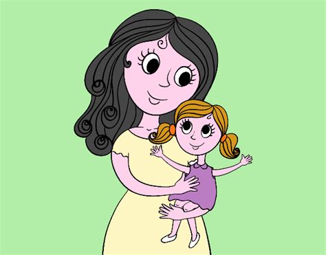 Dibujo De Una Madre Con Su Hija Pintado Por En El Día 23 04