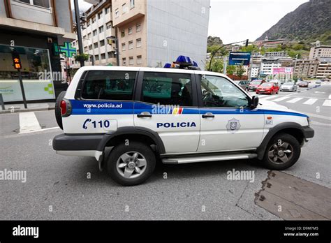 Andorra Police Service Patrol Vehicle Andorra La Vella Andorra Stock