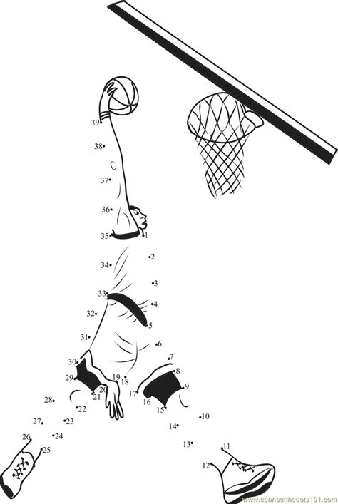 Connect The Dots Basketball Basket Shot Sports Basketball Dot To