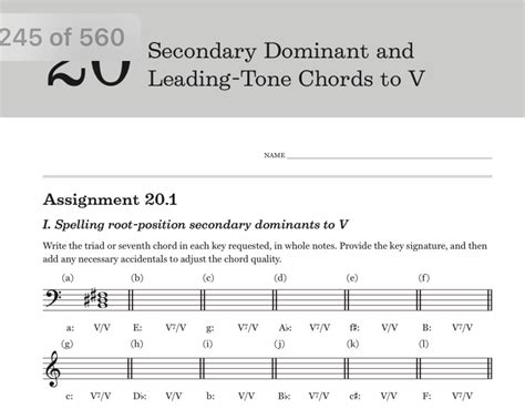 Solved What Is Secondary Dominant And Leading Tone Chords To V Of Course Hero