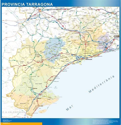 Mapas 4 Provincia Cataluña Tienda Mapas Posters Pared