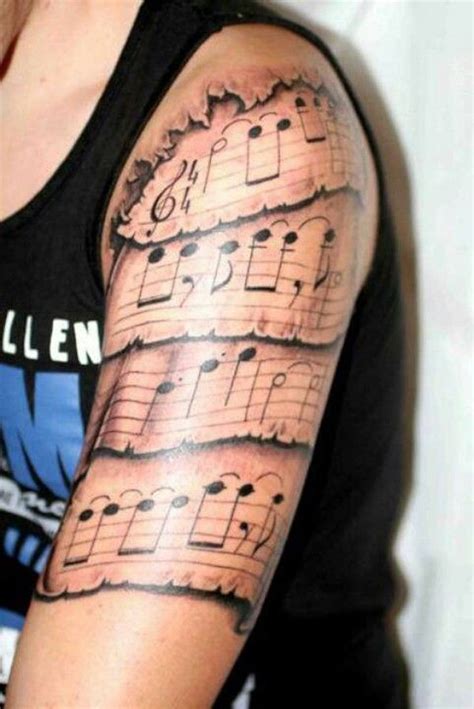 There are so many creative elements here that make for an amazing design. 50 Cool Music Tattoo Designs and Ideas - The Xerxes