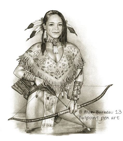 Ballpoint Pen Art Kristin Kreuk Native American By Artisallan On