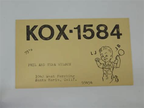 Vintage Amateur Ham Radio Qsl Postcard Card Kox 1584 California 9 45 Picclick