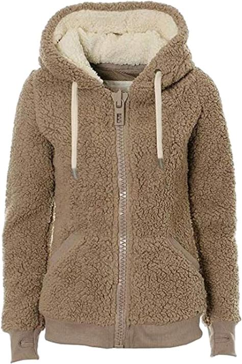 Women Winter Fleece Hoodie Sweatshirt Jacket Warm Thick Zip Up Hooded