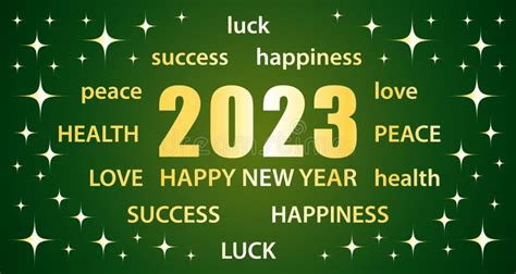 2023 Happy New Year Green And Gold Greeting Card With Best Wishes
