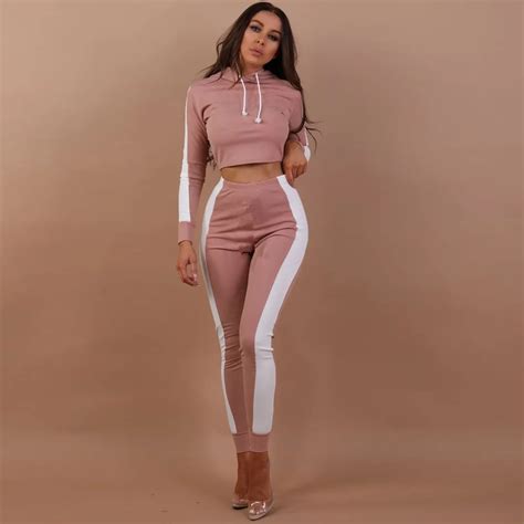 two piece set top and pants 2 piece set women outfits pink outfit women clothes 2018 long sleeve