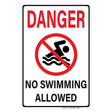 Signways Danger Image No Swimming Allowed Signhigh Quality