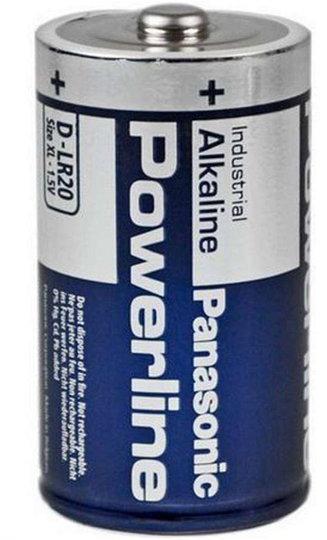 Panasonic Industrial Powerline Lr20 Mono D Alkaline Battery Pack Of 2