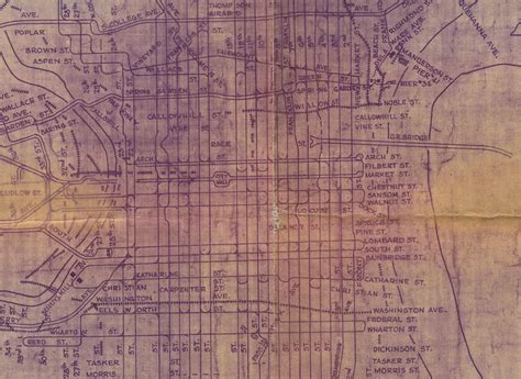 Philadelphia Trolley Tracks 1954 Ptc Track Map