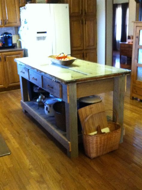 Kitchen Island Made From Old Barn Wood Pallet Wood And My