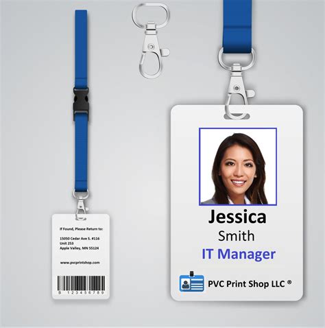 1 Dual Sided Full Color Plastic Employee Id Badge Optional Upgrades