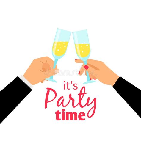 Hands Holding Champagne Glasses Stock Vector Illustration Of Friendship Background 107491022