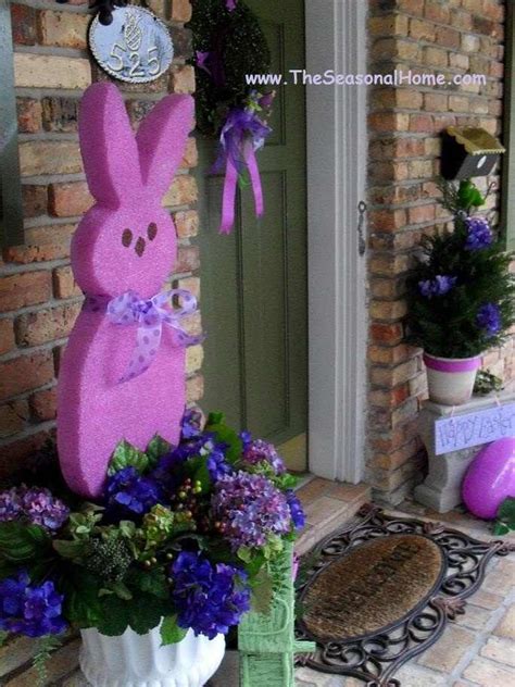 Large Bunny Peep In Planter Set On Front Porch Easter Bunny Crafts
