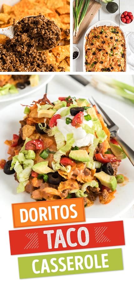 Once the casserole is done baking, top it with fresh lettuce, tomatoes, avocado, or any of your favorite taco toppings! DORITOS TACO CASSEROLE | Deliciously Sprinkled
