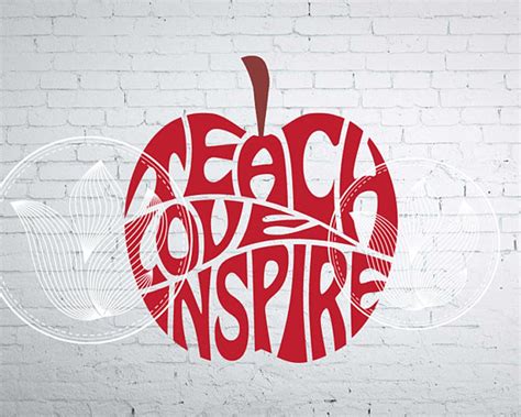 Teach Love Inspire Apple Design For Teacher Svg Dxf Png 101781