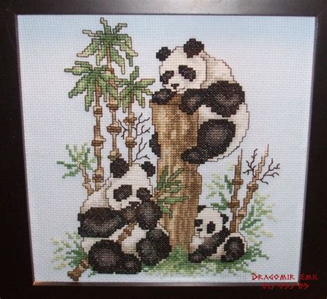 Cross Stitch Pandas By Dragomiremil On Deviantart Cross Stitch