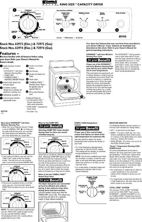 Kenmore Elite Dryer Manual Troubleshooting