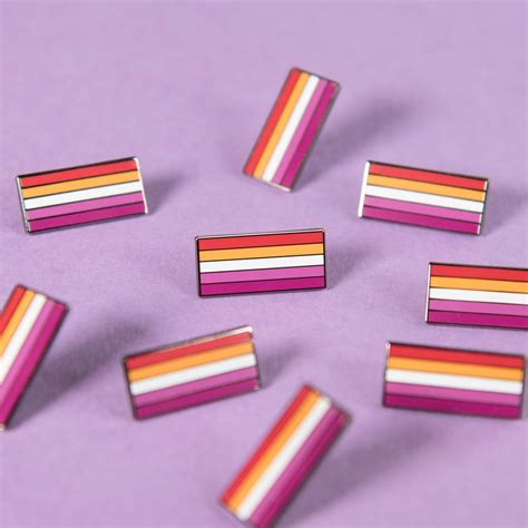 Lesbian Flag Pin Subtle Pride Accessory Lgbt Enamel Queer Etsy