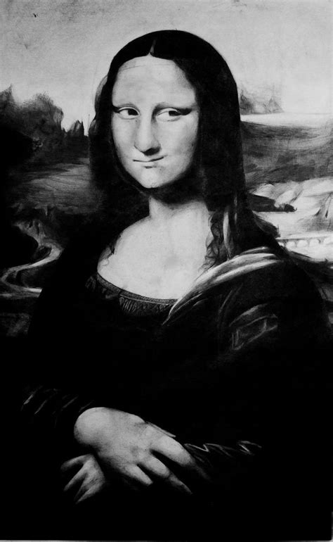 Mona Lisa With A Smirk Black And White Art Dali Art Salvador Dali Art