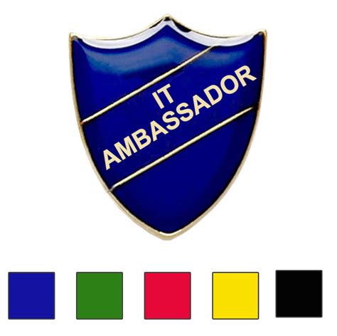 It Ambassador School Badges Shield Shape