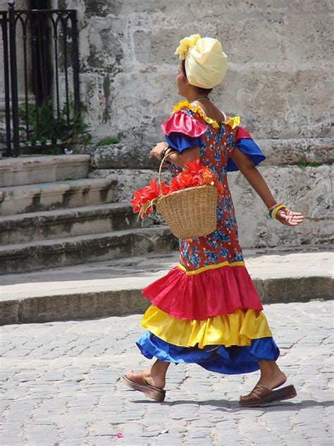 Cuba Havana Colorful Dress Caribbean Fashion Vintage Cuba Cuban