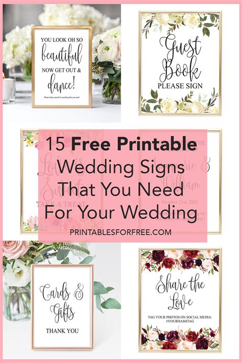 Free Printable Wedding Signs That You Need For Your Wedding