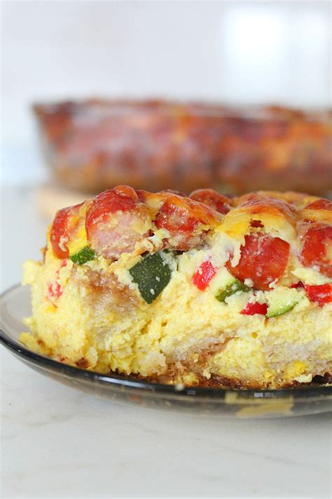 Sausage Bread Casserole With Cottage Cheese And Eggs