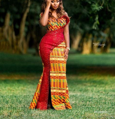 Handwoven Kente Corset Wedding Dress African Wedding Traditional