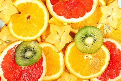 Sliced Fruits Background Stock Photo By ©belchonock 68109077
