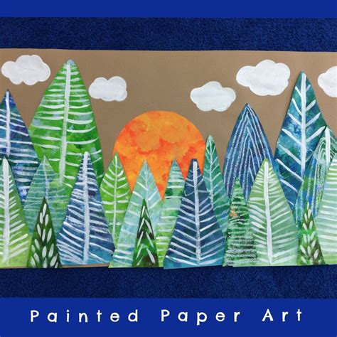 The Magical Forest Painted Paper Art Winter Art Lesson