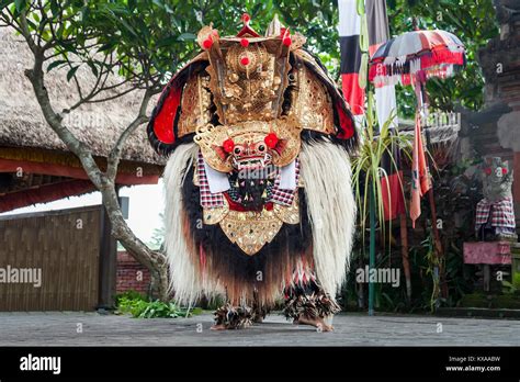 Ubud Bali Indonesia April 01 Barong Dance Show The Traditional Balinese Performance On