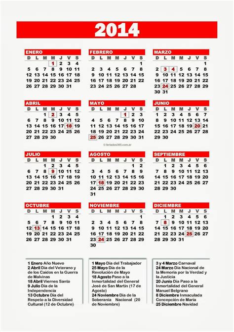 Calendario 2014 Formato Imagen Para Impresión  Calendars