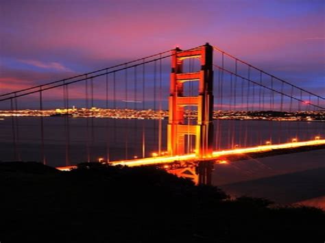 Golden Gate Bridge Night Scene Sky Golden Gate Bridge Night HD