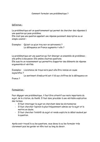 Comment formuler une problématique  PDF