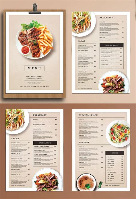 Menu Restaurant Design Cafe Menu Design Menu Card Design Food Menu