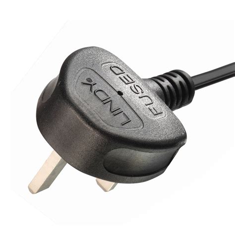 02m Uk 3 Pin Plug To Iec C13 Mains Power Cable Black From Lindy Uk